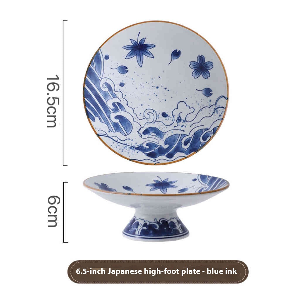 Handmade raised plate for serving sashimi