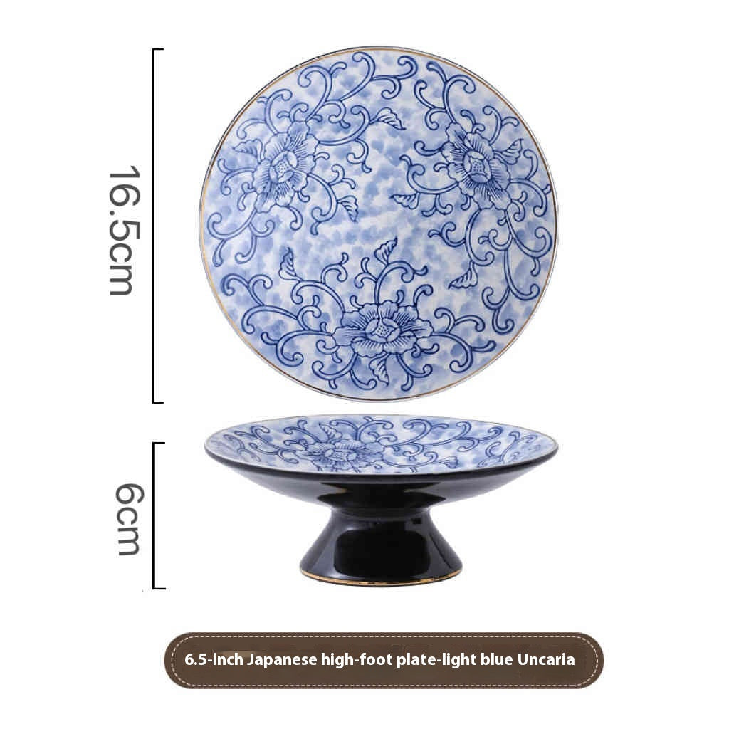 Handmade raised plate for serving sashimi