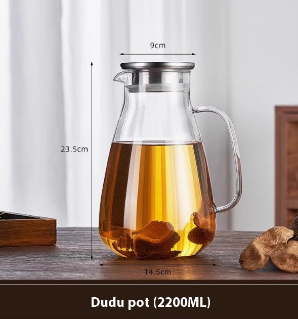 Homemade teapot for brewing tea that is resistant to open flame
