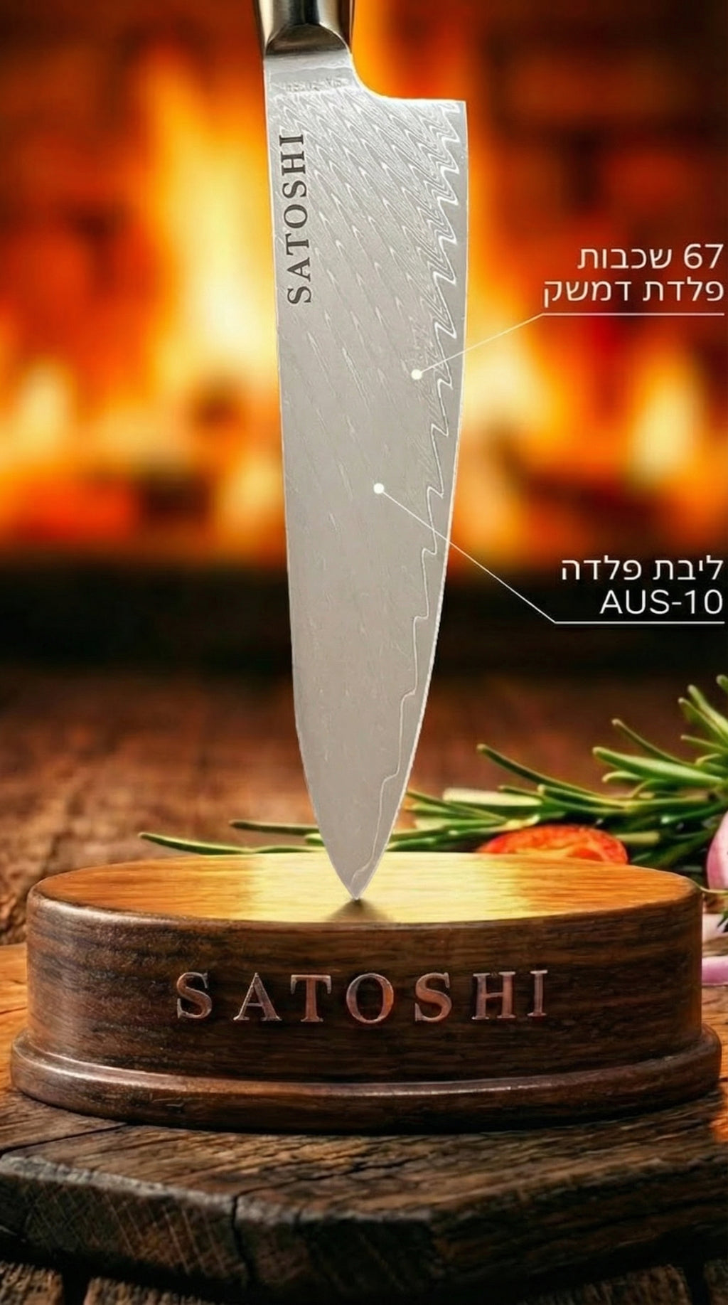 ™SATOSHI HONO (炎) | סכין שף גיוטו הונו