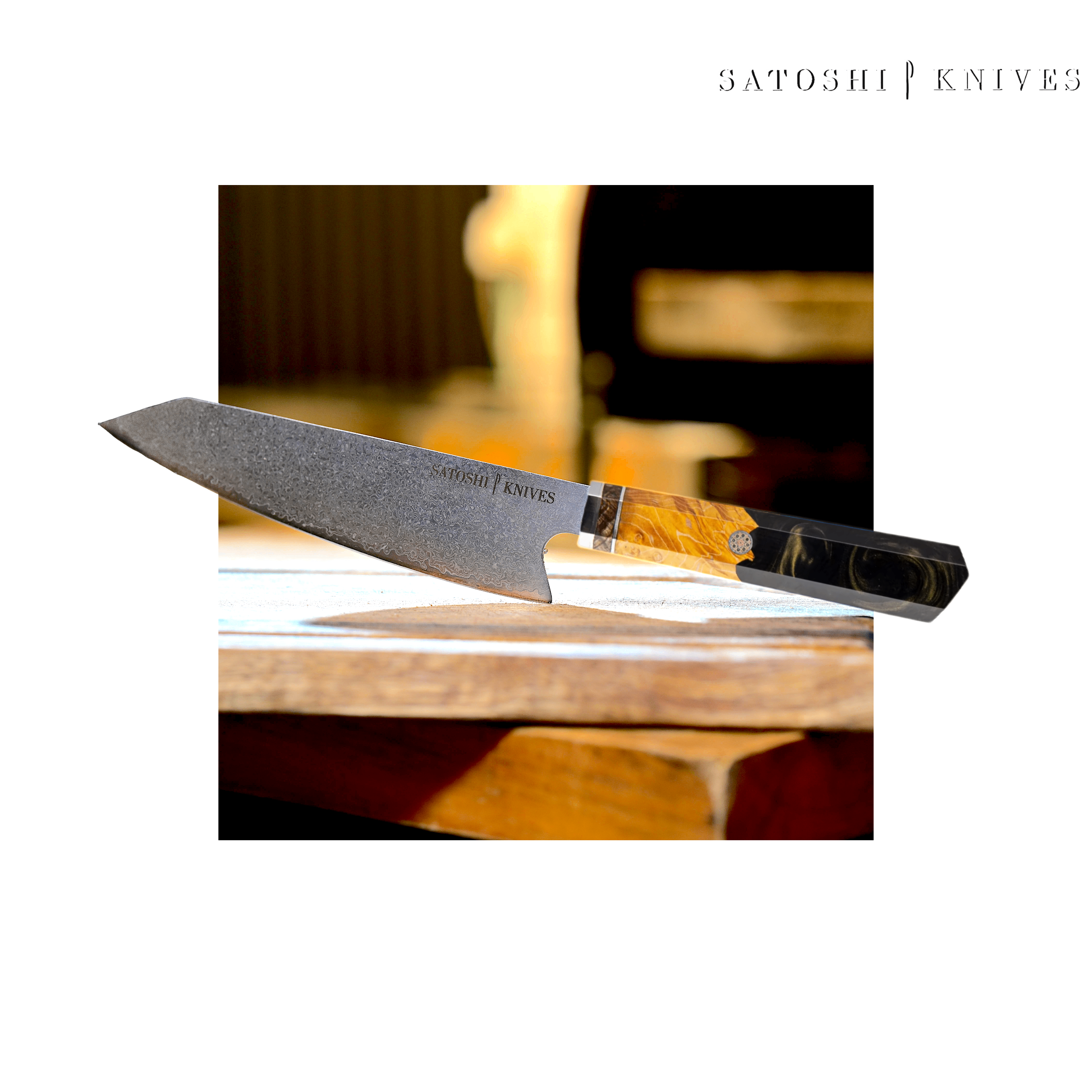 ™SATOSHI KNIVES | סכין קיריצוקה 21 ס״מ (שחור)