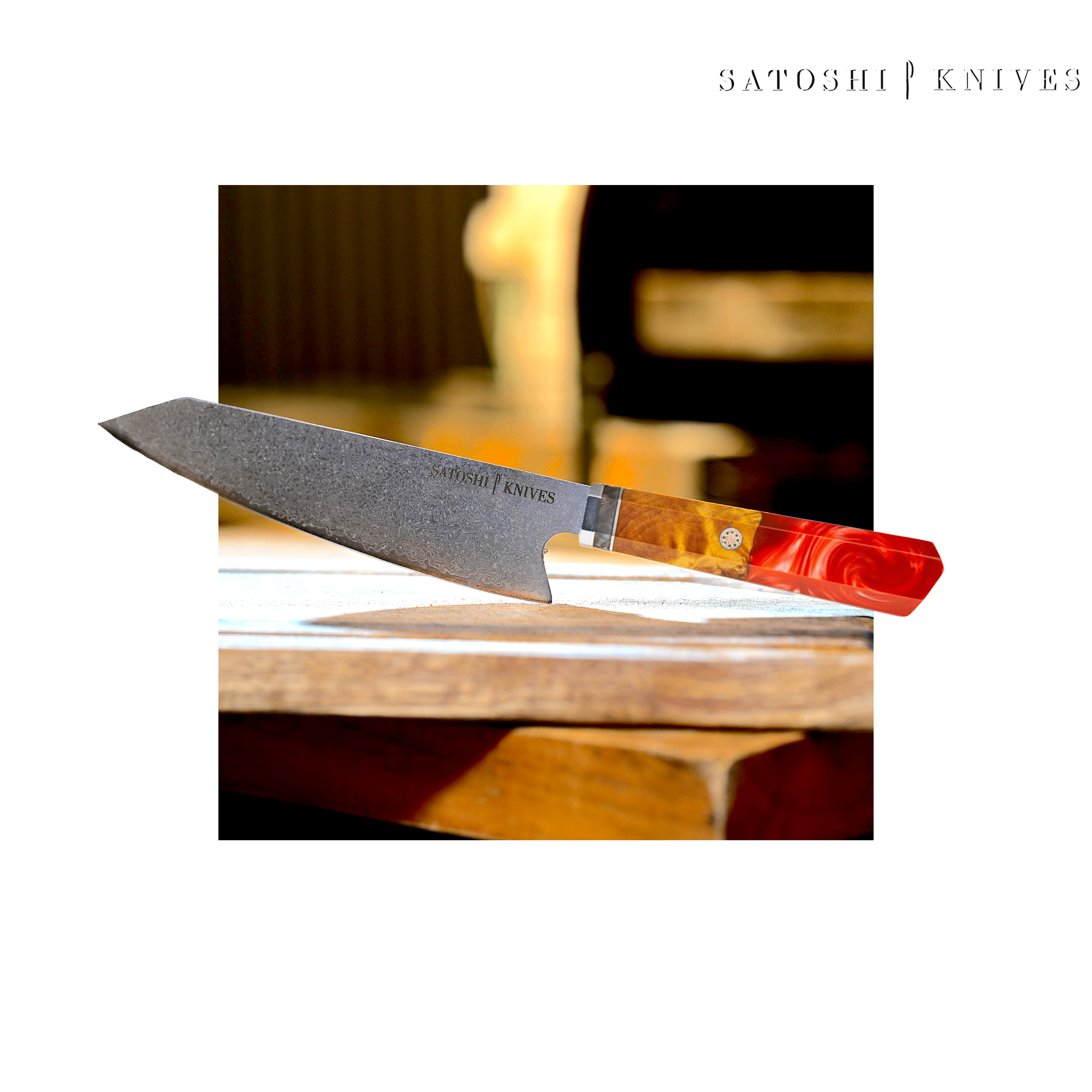 ™SATOSHI KNIVES | סכין קיריצוקה 21 ס״מ (אדום)